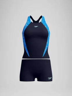 Speedo Blue Hyperboom Splice Tankini Hot