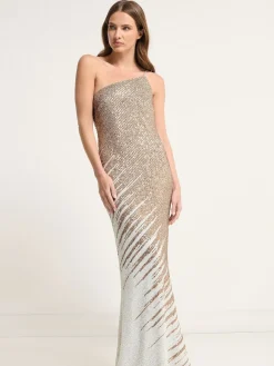 Star by Julien MacDonald Natural Maxi Sequin Dress Sale