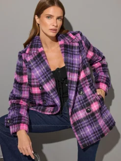 Star by Julien MacDonald Pea Coat Purple Discount