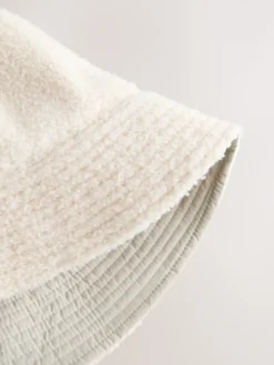 Next Borg/Nylon Reversible Bucket Hat Stone New