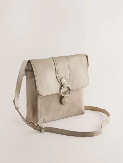 Next Leather Pocket Messenger Bag Stone Discount