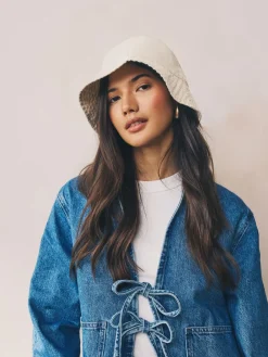 Next Stone Linen Blend Bucket Hat Hot