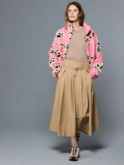 Next Pleated Midi Skirt Stone Discount