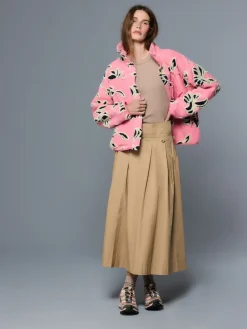 Next Pleated Midi Skirt Stone Discount