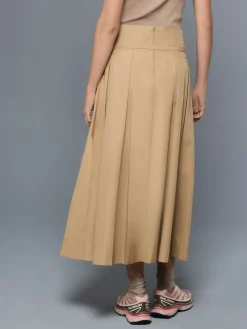 Next Pleated Midi Skirt Stone Discount