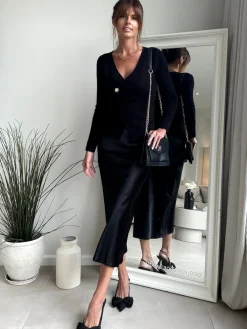 Style Cheat Black 2 In 1 Maxi Dress New