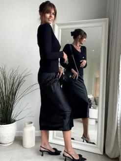 Style Cheat Black 2 In 1 Maxi Dress New