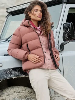 Superdry Brown Hooded Sports Puffer Jacket Outlet