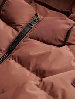 Superdry Brown Hooded Sports Puffer Jacket Outlet