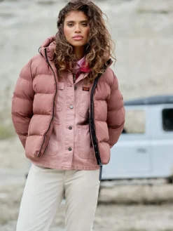 Superdry Brown Hooded Sports Puffer Jacket Outlet