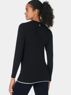 Sweaty Betty Black Modal Crew Neck Base Layer Top Sale