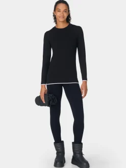 Sweaty Betty Black Modal Crew Neck Base Layer Top Sale