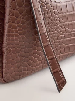 Next Tan Brown Belted Croc Shoulder Bag