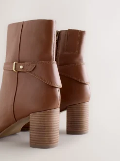 Next Forever Comfort® Hardware Trim Ankle Boots Tan Brown Leather Best