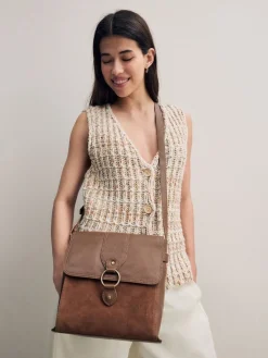 Next Leather Pocket Messenger Bag Tan Brown Best