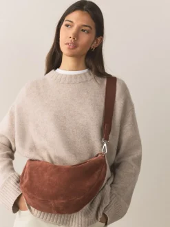 Next Tan Brown Leather Sling Cross-Body Bag Outlet