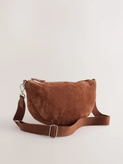 Next Tan Brown Leather Sling Cross-Body Bag Outlet