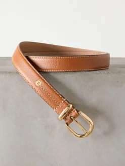 Next N. Premium Made In Italy Mid Width Belt Tan Brown Clearance