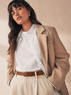 Next Tan Brown Regular Leather Belt