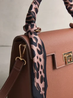 Next Tan Brown Scarf Hand Held Bag Discount
