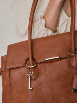 Next Tan Brown Structured Tote Bag Sale