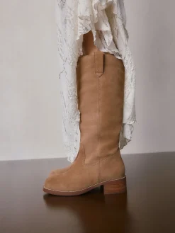 Next Forever Comfort® Knee High Pull On Boots Tan Brown Suede Best