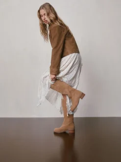 Next Forever Comfort® Knee High Pull On Boots Tan Brown Suede Best