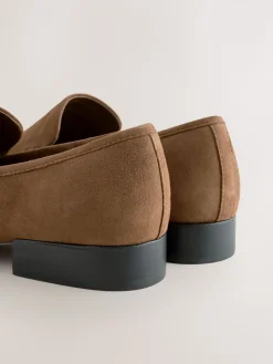 Next Suede Round Toe Clean Loafers Tan Brown