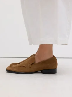 Next Suede Round Toe Clean Loafers Tan Brown