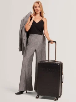 Ted Baker Icon Case Croc Medium Suitcase Black Discount