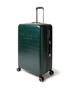 Ted Baker Icon Case Croc Large Suitcase Green Discount