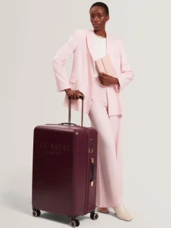 Ted Baker Icon Case Croc Large Suitcase Red Discount