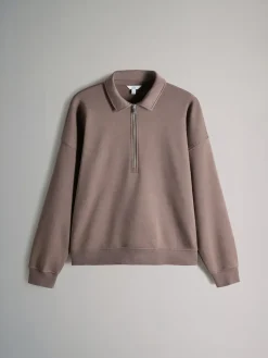 The Set 2 Pack Collared Zip Sweatshirt Navy/Light Brown New