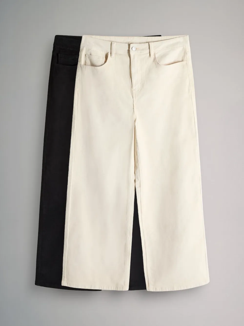 The Set 2 Pack Cord Wide Leg Jeans Cream/Black Best