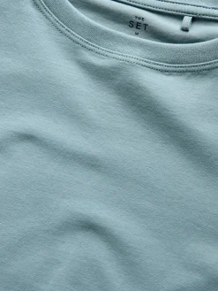 The Set 4 Pack Crew Neck Half Sleeve T-Shirts Blue/Light Blue/Cream/White