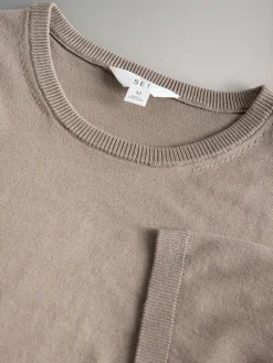 The Set 3 Pack Fine Knit T-Shirts Black/Neutral/Cream Clearance