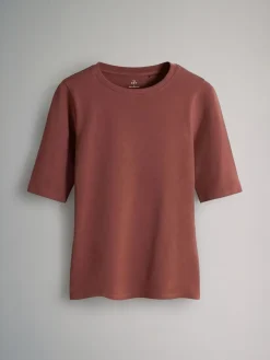 The Set 4 Pack Half Sleeve Fitted Crew Neck T-Shirts Black/White/Animal/Pink