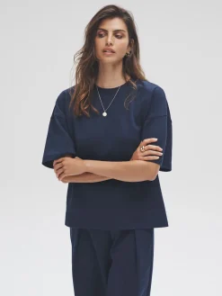 The Set 3 Pack Heavyweight Premium Boxy T-Shirts Navy/ Grey Marl/ White