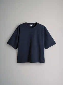 The Set 3 Pack Heavyweight Premium Boxy T-Shirts Navy/ Grey Marl/ White