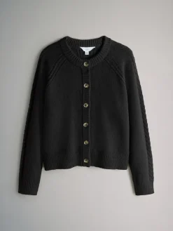 The Set 2 Pack High Neck Jumper/Cardigan Black Cable Sale