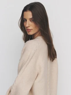 The Set 2 Pack Knitted Cable Cardigans Cream/Black Outlet