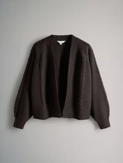 The Set 2 Pack Knitted Cable Cardigans Chocolate Brown/Navy Blue Sale