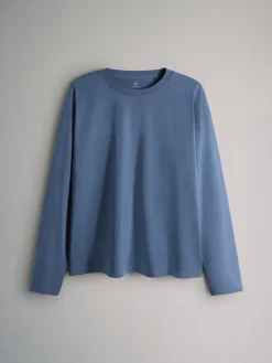 The Set 7 Pack Long Sleeve T-Shirts Navy/Blue/Red/Green/Light Blue/Stone Brown/White Online