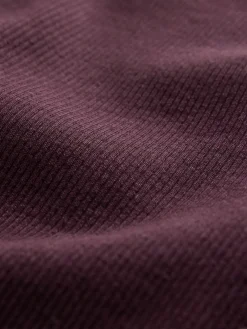 The Set 3 Pack Long Sleeve Button Through Rib T-Shirt Black/Chocolate Brown/Berry Clearance