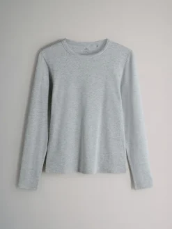 The Set 7 Pack Long Sleeve Ribbed T-Shirts Black/White/Grey Marl/Charcoal/Brown/Taupe Brown Online