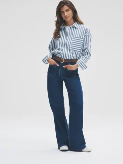 The Set 2 Pack Patch Pocket Wide Leg Jeans Indigo Blue/Black Online