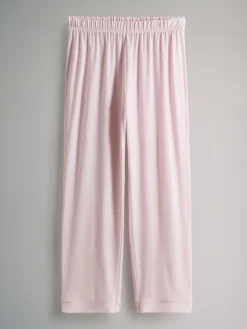 The Set 2 Pack Polyester Viscose Blend Button Through Long Pyjamas with Piping Animal/Pink Online