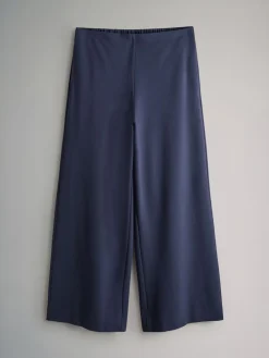 The Set 2 Pack Ponte Pinstripe Wide Leg Trousers Black/Navy Outlet