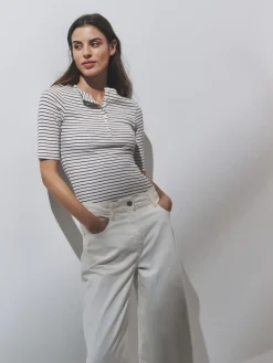 The Set 4 Pack Ribbed Half Sleeve Henley T Shirt Navy/Light Blue/White/Stripe Outlet