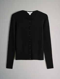 The Set 2 Pack Ribbed Knit Cardigans Black/Brown Discount